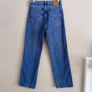 Levi's Ribcage Straight Button Fly Blue Denim Jeans Size 29